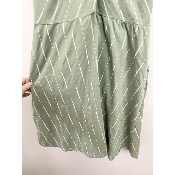 Elegantees XS Women's Dress 95% Organic Cotton Sage Green A-Line Made In Nepal - Picture 5 of 6